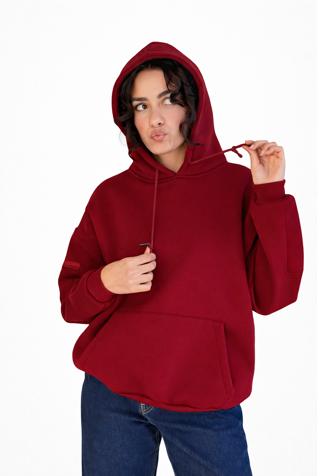 Oversized Travel Hoodie (Burgundy)