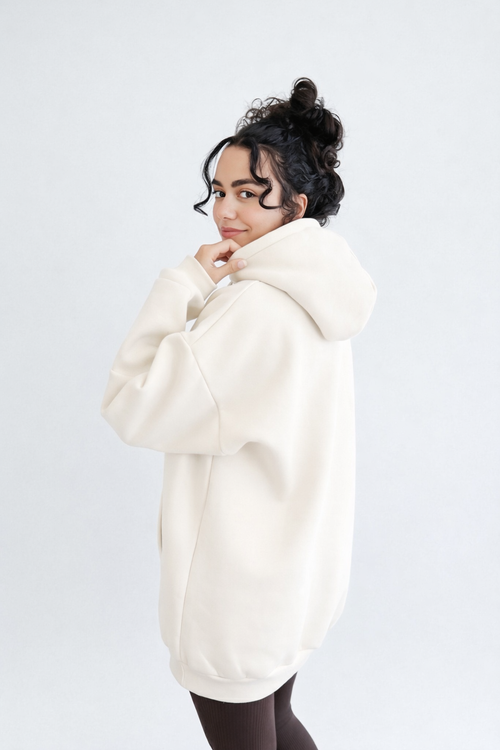 Oversized Travel Hoodie (Cream)